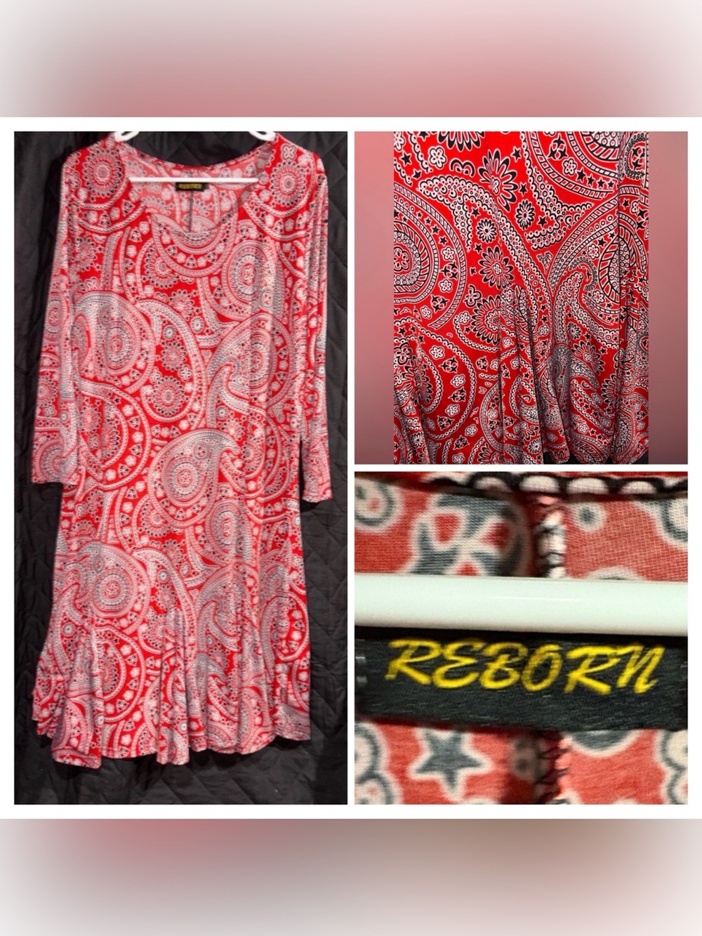 Reborn Red, Black & White Dress #1229